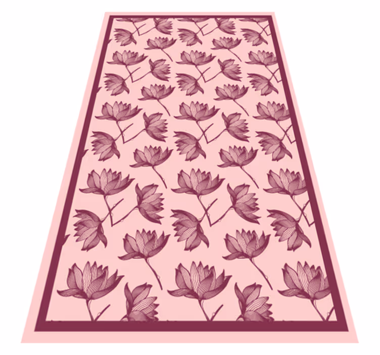 Alfombra vinílica flores de loto rosa - TenVinilo