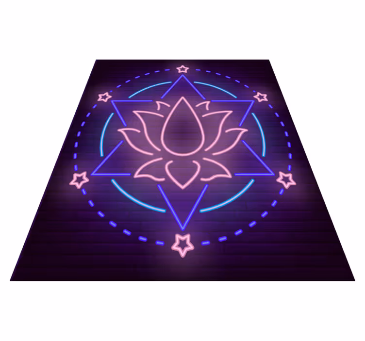 Alfombra vinílica mandala patrón mandala neón - TenVinilo