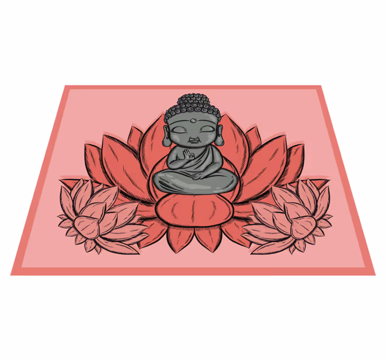 Alfombra vinílica mandala obra de arte meditativa de buda - TenVinilo