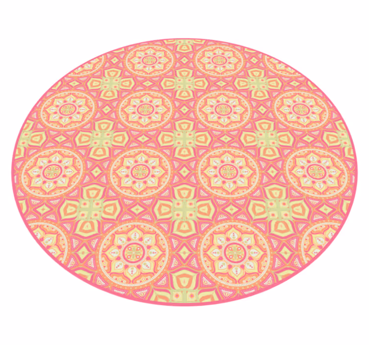 Alfombra vinílica mandala círculo de patrón  - TenVinilo