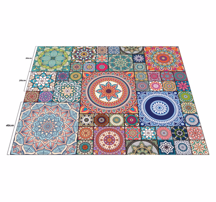 Alfombra hidráulica vinílica mandala - TenVinilo