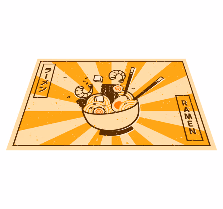Alfombra vinilo cocina ilustración de ramen - TenVinilo