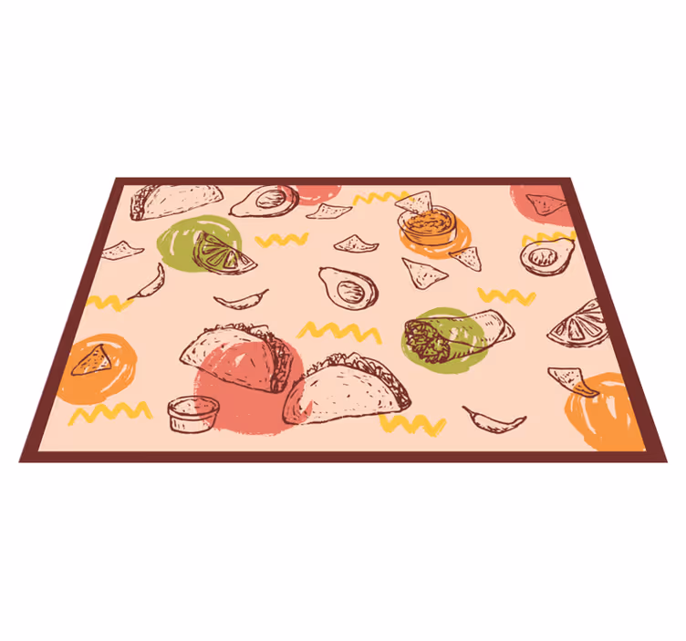 Alfombra pvc cocina bocetos culinarios - TenVinilo