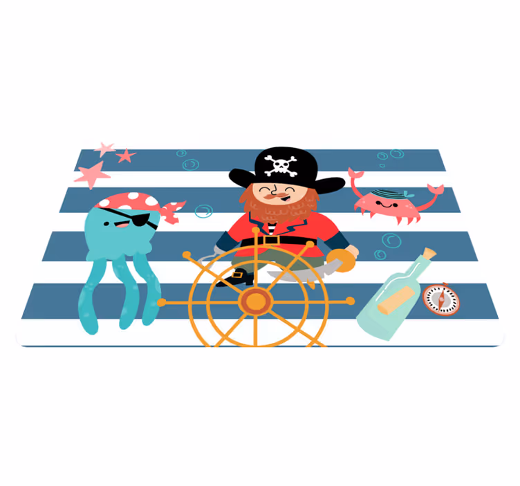 Alfombra vinílica infantil aventura pirata - TenVinilo