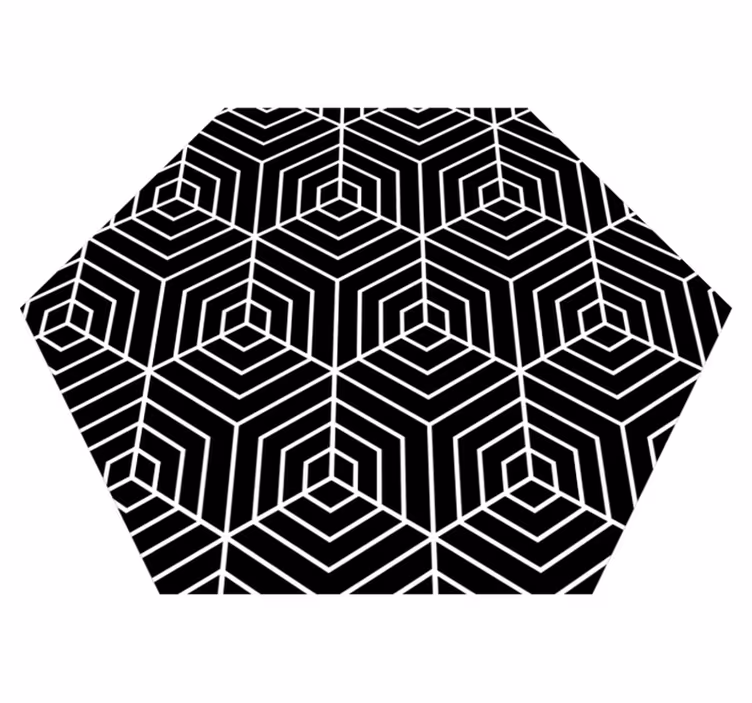 Alfombra vinílica geométrica laberinto hexagonal - TenVinilo