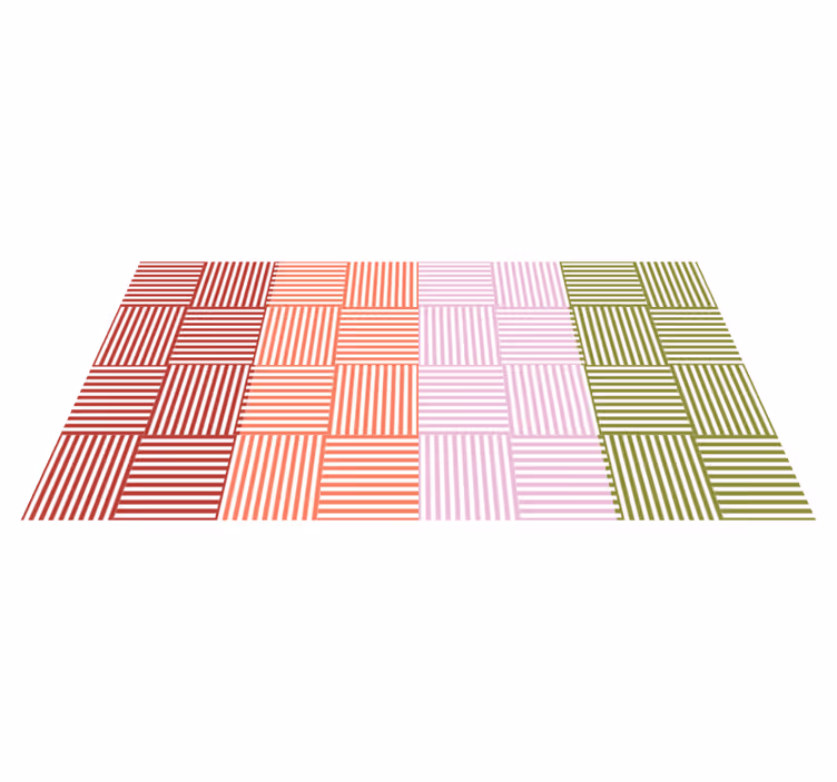 Alfombra vinílica rayas bloques de colores  - TenVinilo