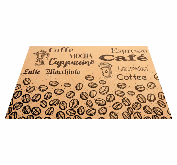 Alfombra vinílica frase tema inspirado en la cafeína - TenVinilo