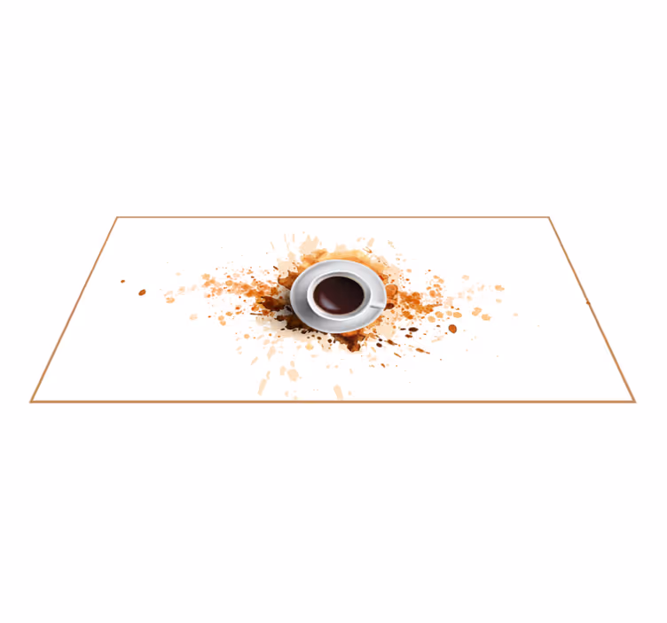 Alfombra vinilo cocina ilusión de café derramado - TenVinilo