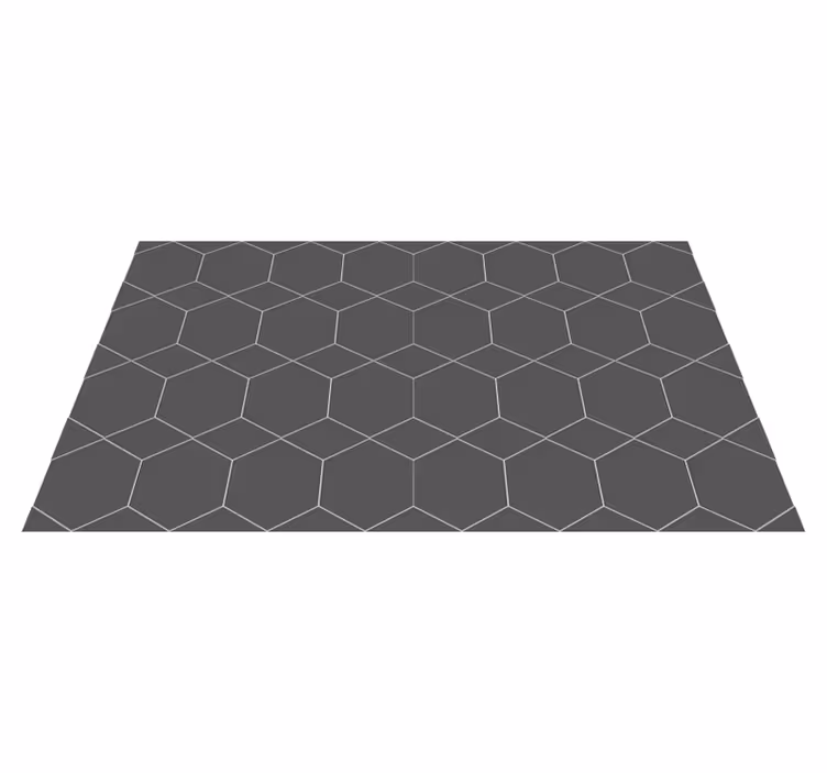 Alfombra hidráulica vinílica hexágono blanco y gris - TenVinilo