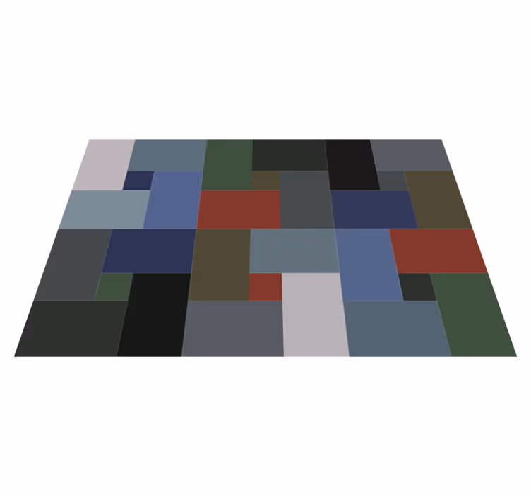 Alfombra hidráulica moderna bloques grises - TenVinilo