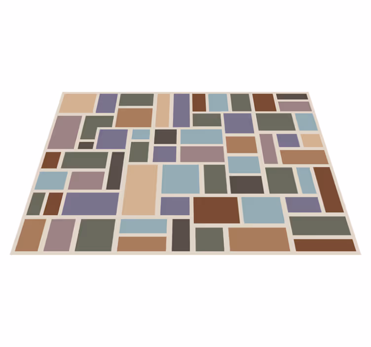 Alfombra vinilo salón hidráulica mosaico azulejos modernos - TenVinilo