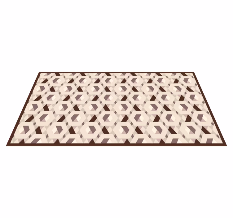Alfombra vinilo salón patrón hexagonal beige - TenVinilo