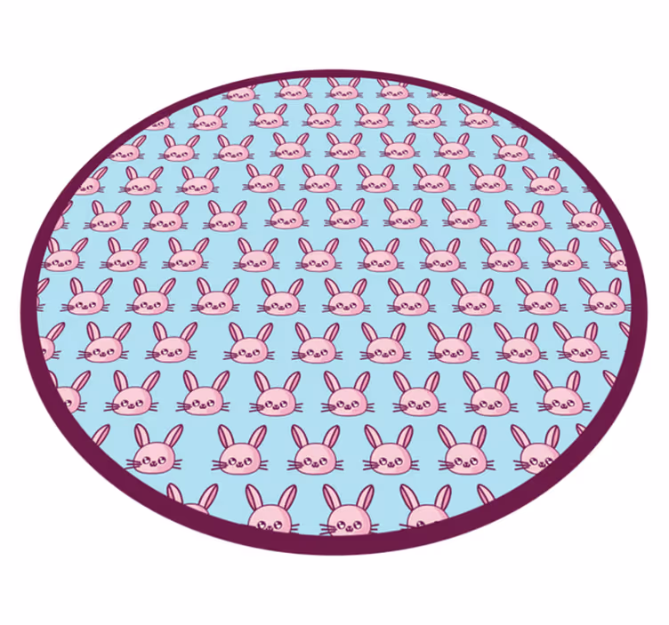 Alfombra vinílica bebé patrón de conejitos - TenVinilo