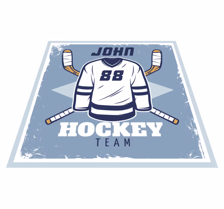 Alfombra vinílica personalizable emblema de hockey  - TenVinilo