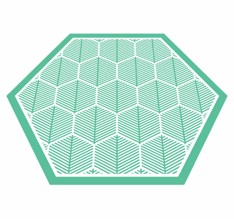 Alfombra vinílica verde geometría botánica - TenVinilo