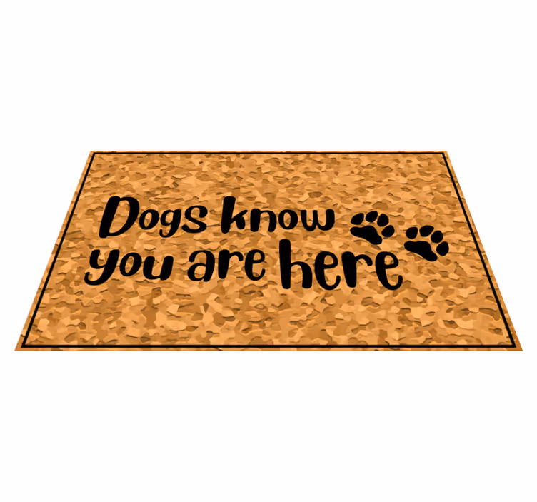 Alfombra vinílica frase bienvenidos los perros - TenVinilo