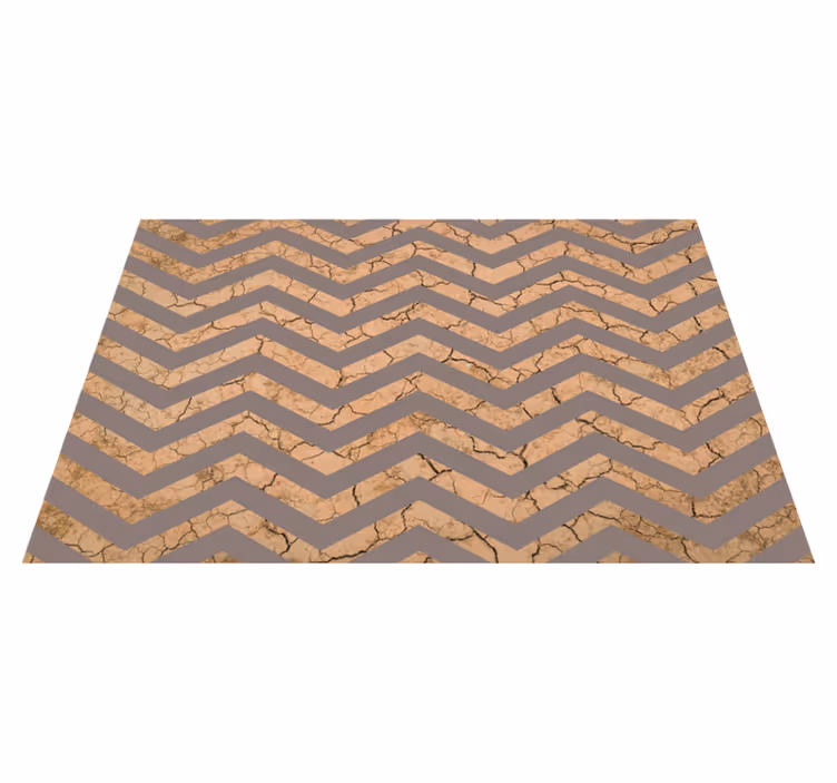 Alfombra vinílica textura agrietada de chevron - TenVinilo