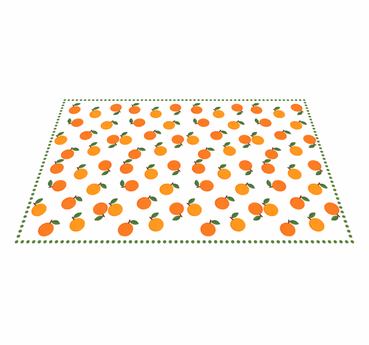 Alfombra vinilo cocina patrón de cítricos naranja - TenVinilo