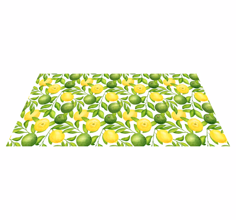 Alfombra vinilo cocina limones y limas - TenVinilo