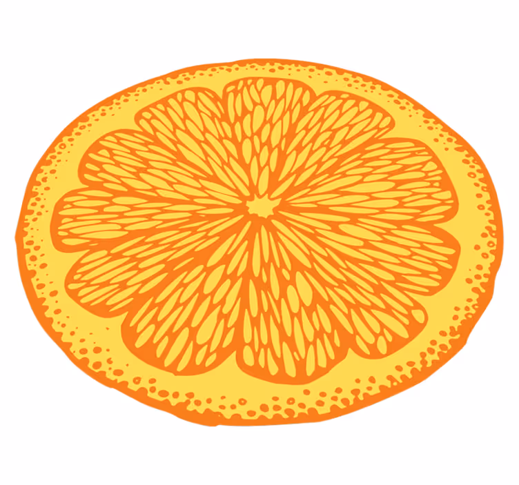 Alfombra vinilo cocina rodaja de naranja cítrica - TenVinilo