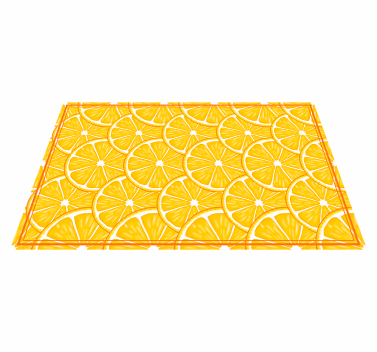 Alfombra vinilo cocina rodajas de cítricos amarillos - TenVinilo