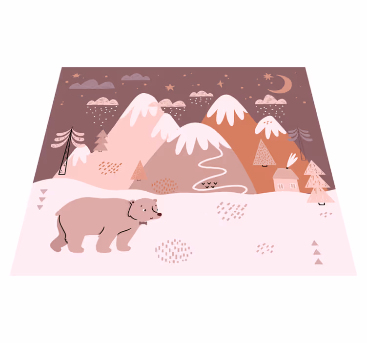 Alfombra vinílica infantil confort del paisaje invernal - TenVinilo