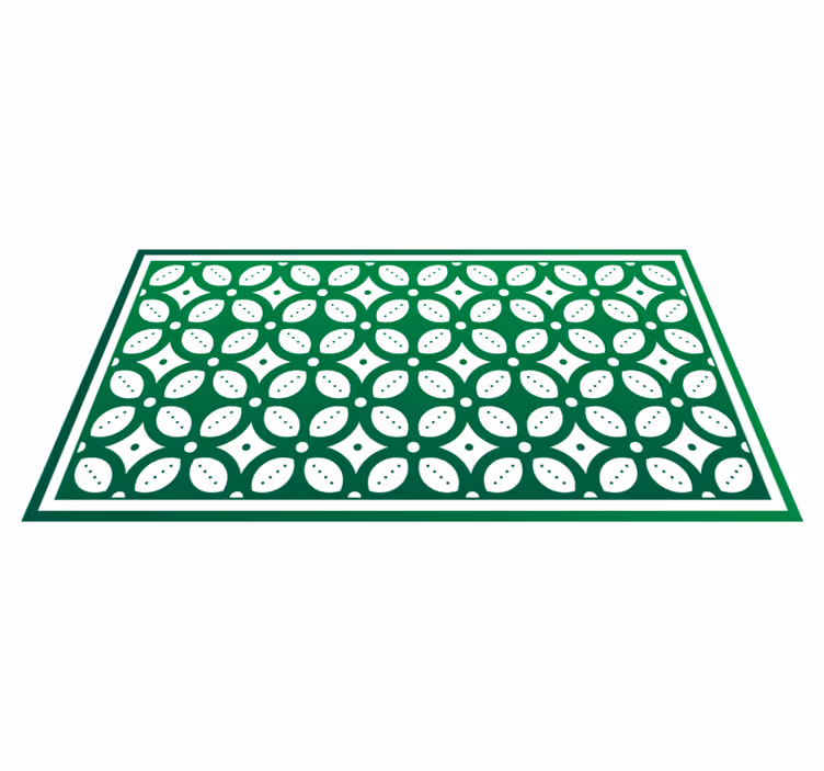 Alfombra vinilo cocina motivo geométrico de hojas - TenVinilo
