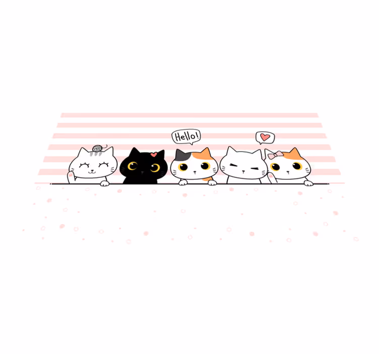 Alfombra vinílica cocina gatitos asomados - TenVinilo