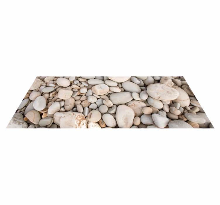 Alfombra vinílica cocina piedras pequeñas claras - TenVinilo