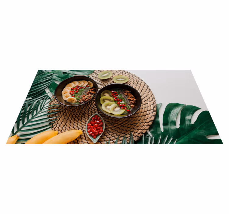 Alfombra vinilo cocina tazones de frutas tropicales - TenVinilo