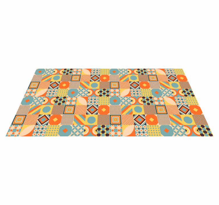 Alfombra vinilo cocina azulejos pastel - TenVinilo