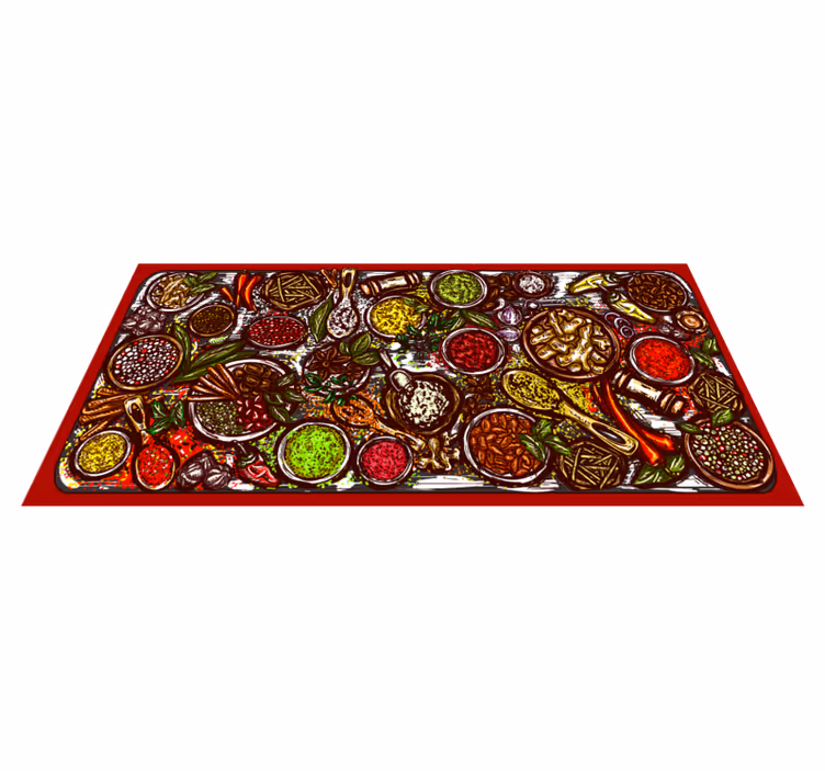 Alfombra vinilo cocina deliciosa pasta culinaria - TenVinilo