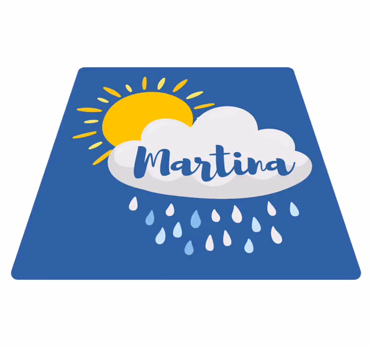 Alfombra vinílica infantil con nombre sol y lluvia - TenVinilo