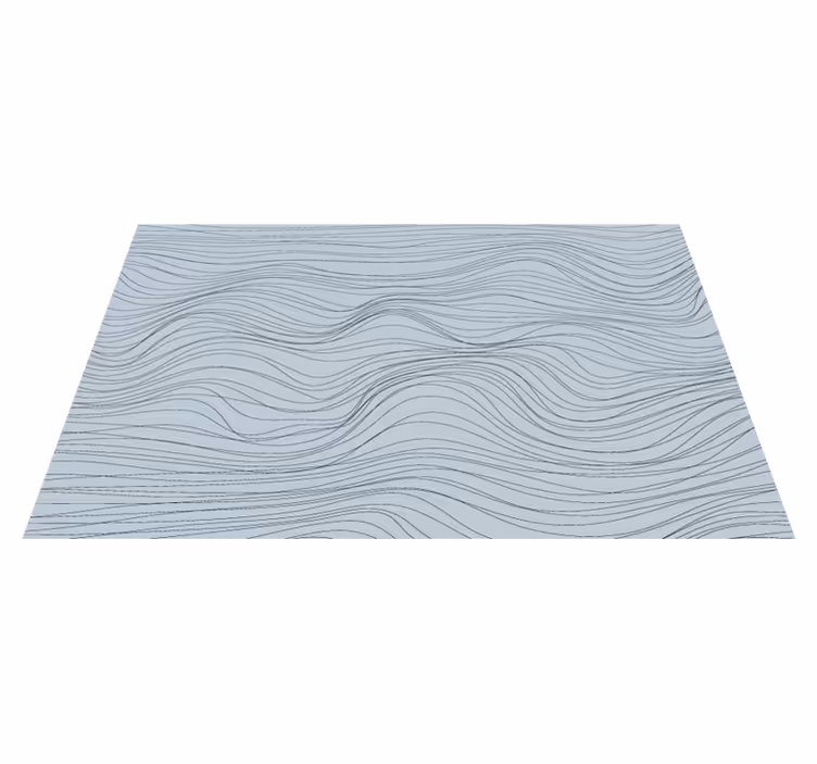 Alfombra vinilo salón patrones azules ondulados - TenVinilo