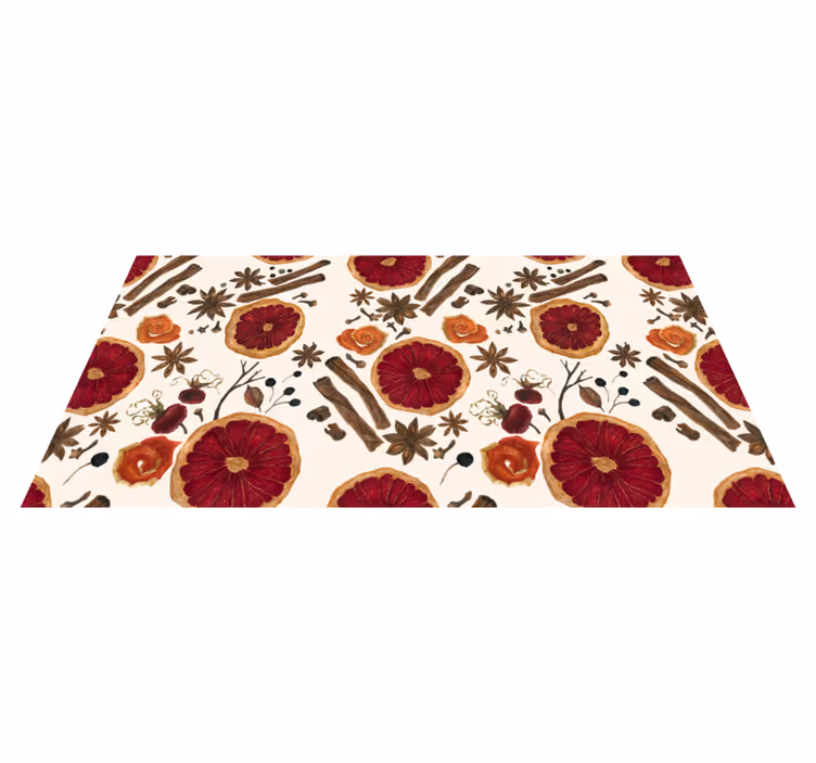 Alfombra vinilo cocina Patrón de especias de invierno - TenVinilo