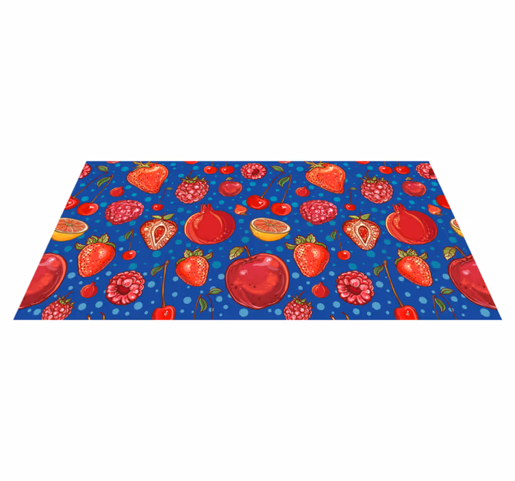 Alfombra vinilo cocina diseño de bayas coloridas - TenVinilo
