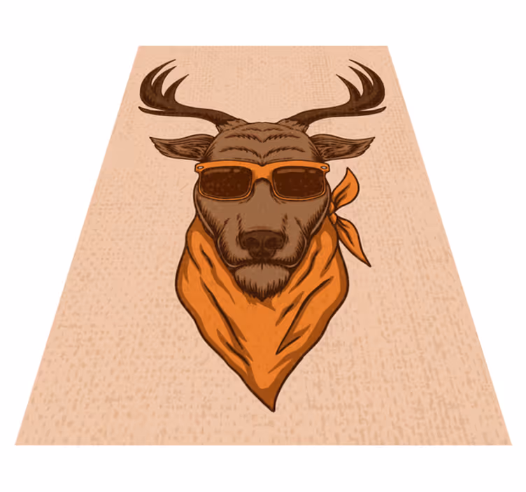 Alfombra vinílica animales ilustración genial de ciervo - TenVinilo