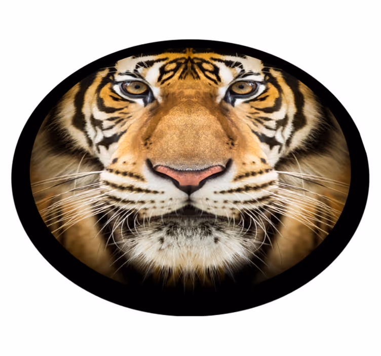 Alfombra vinílica animales primer plano de un tigre - TenVinilo