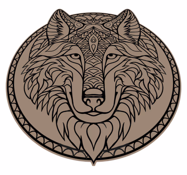 Alfombra vinílica animales diseño de lobo marrón - TenVinilo
