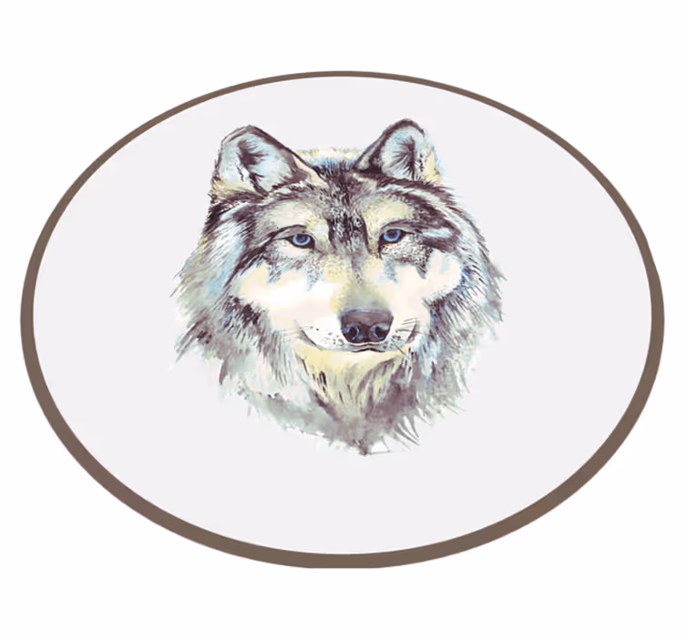 Alfombra vinílica animales ilustración de lobo - TenVinilo