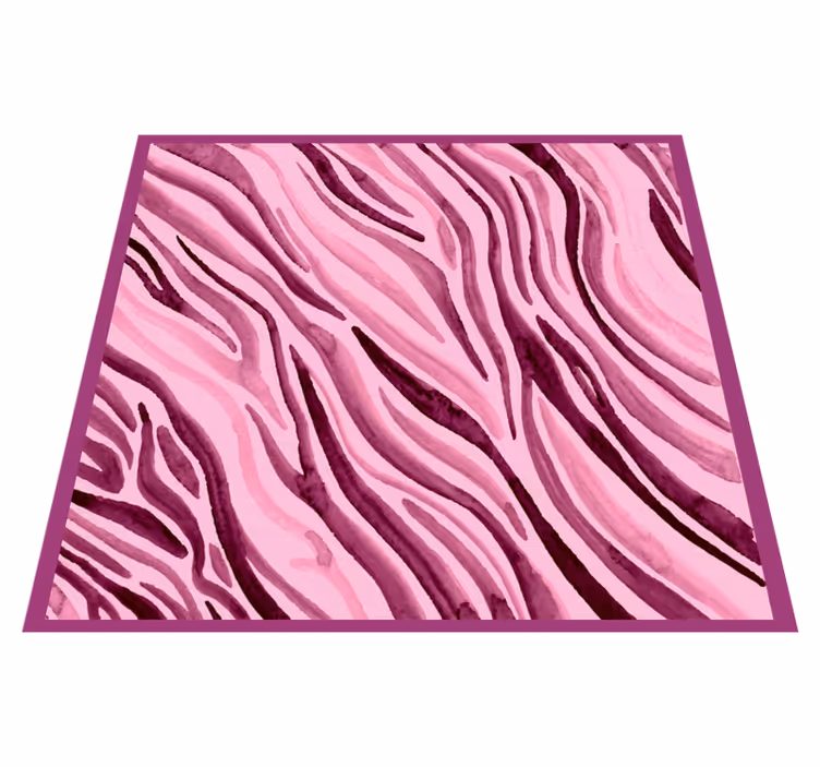Alfombra vinílica animal print rayas de cebra rosa - TenVinilo