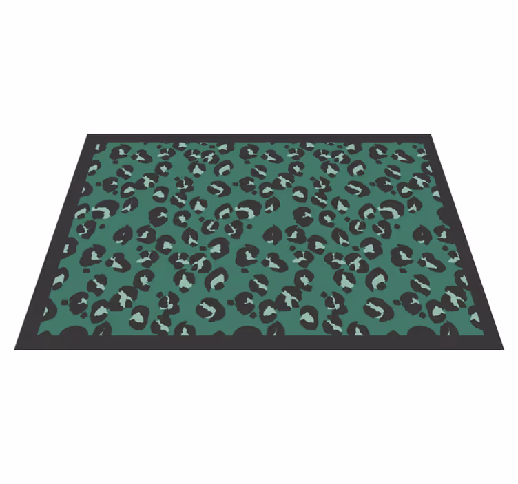 Alfombra vinílica animal print estampado de leopardo verde - TenVinilo
