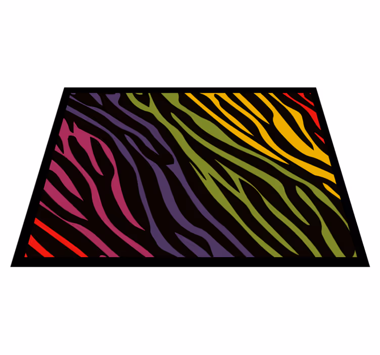 Alfombra vinílica animal print rayas de cebra vibrantes - TenVinilo