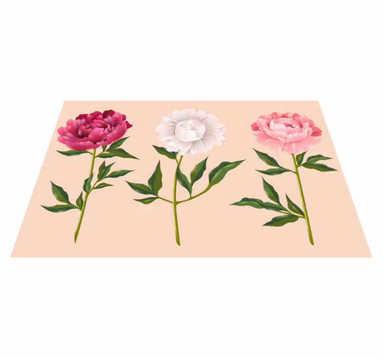 Alfombra vinilo baño elegante arreglo de trío - TenVinilo
