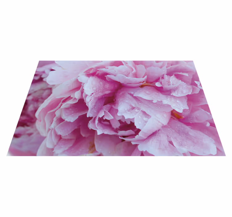 Alfombra vinílica flores flor de peonía rosada - TenVinilo