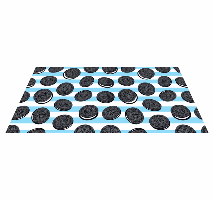 Alfombra vinílica moderna cocina patrón de oreo - TenVinilo