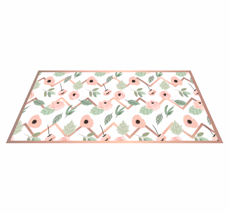 Alfombra vinílica flores concepto de hoja botánica - TenVinilo