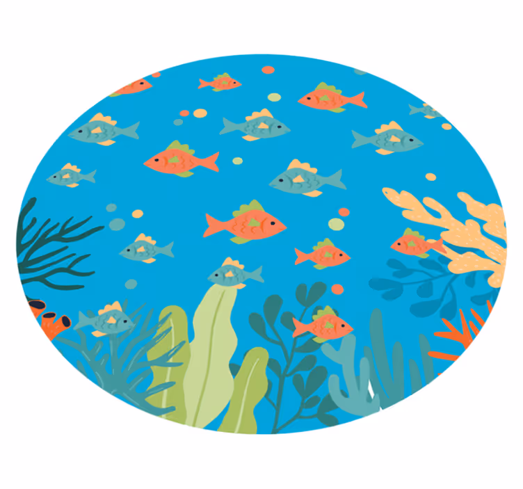 Alfombra vinilo baño colorida escena submarina - TenVinilo