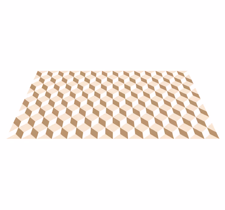 Alfombra vinílica cocina moderna cubos beige - TenVinilo