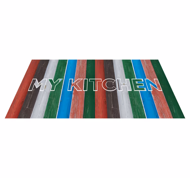 Alfombra vinilo cocina rayas coloridas - TenVinilo